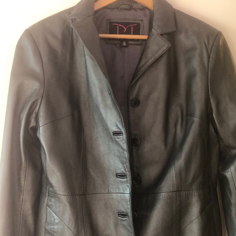 Leather car coat